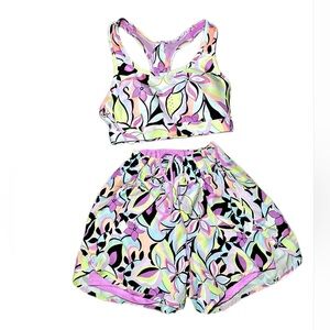 AVIA | colorful matching athletic set with built in shorts under